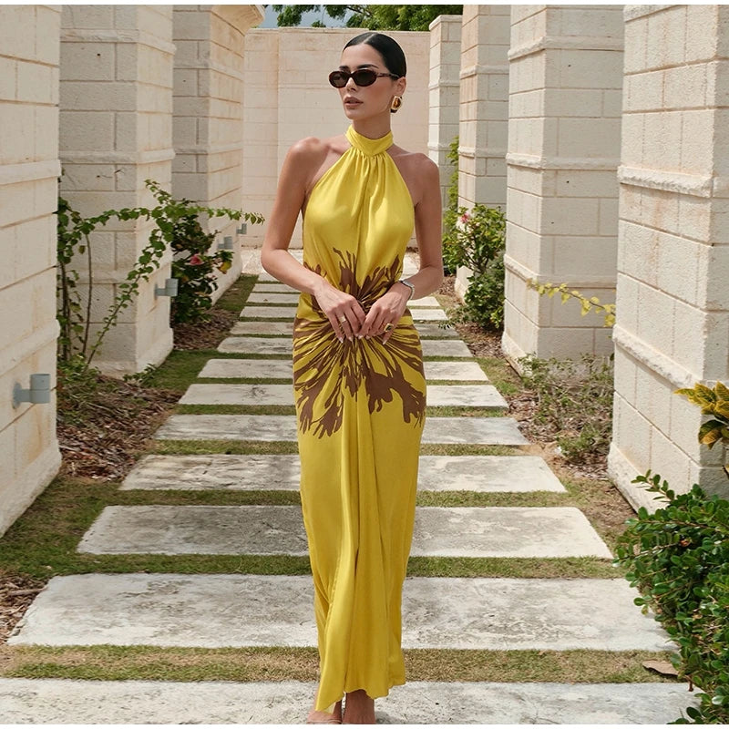 Camilla Printed Satin Maxi