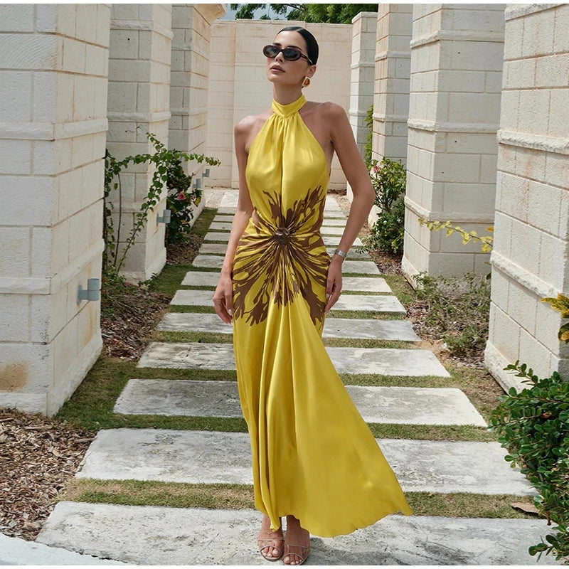 Camilla Printed Satin Maxi